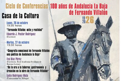 Morón celebra un ciclo de conferencias dedicado a los 100 años de Andalucía la Baja de Fernando Villalón